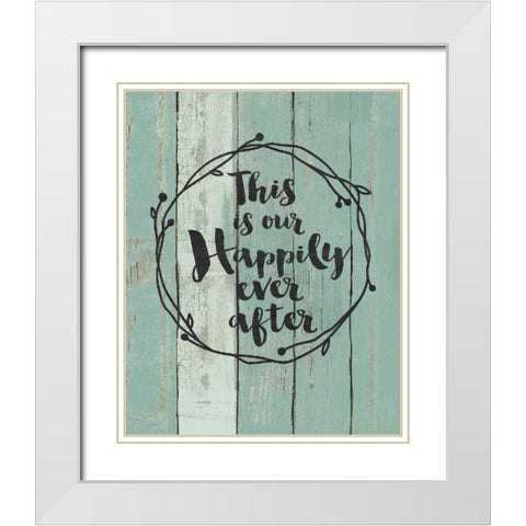 Happily Ever After White Modern Wood Framed Art Print with Double Matting by Moulton, Jo