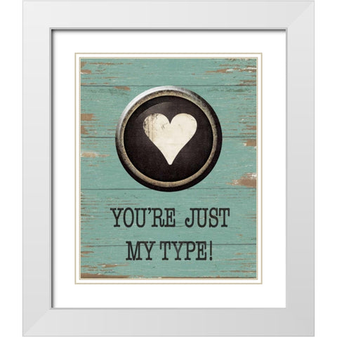 Type Key Name White Modern Wood Framed Art Print with Double Matting by Moulton, Jo