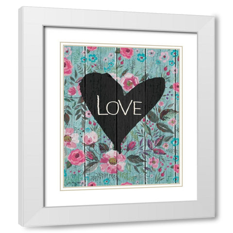 Love Heart White Modern Wood Framed Art Print with Double Matting by Moulton, Jo