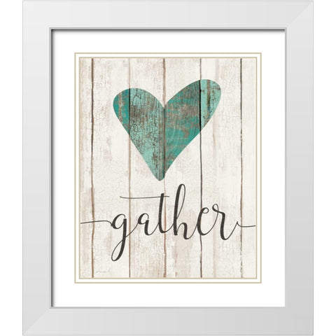 Gather White Modern Wood Framed Art Print with Double Matting by Moulton, Jo