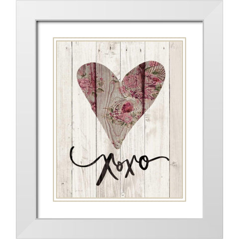 XOXO White Modern Wood Framed Art Print with Double Matting by Moulton, Jo