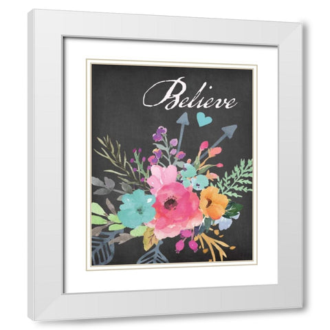 Believe - Chalk White Modern Wood Framed Art Print with Double Matting by Moulton, Jo