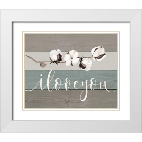 I Love You White Modern Wood Framed Art Print with Double Matting by Moulton, Jo