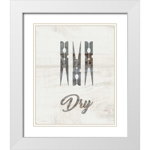 Barnwood Dry White Modern Wood Framed Art Print with Double Matting by Moulton, Jo