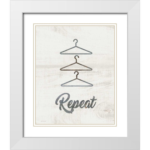 Barnwood Repeat White Modern Wood Framed Art Print with Double Matting by Moulton, Jo