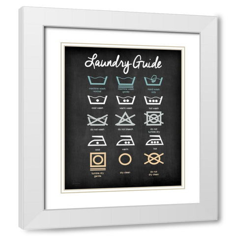 Laundry Guide White Modern Wood Framed Art Print with Double Matting by Moulton, Jo