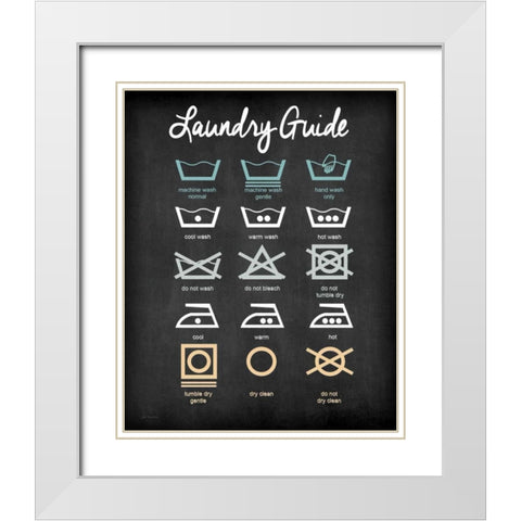 Laundry Guide White Modern Wood Framed Art Print with Double Matting by Moulton, Jo