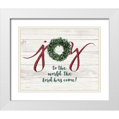 Joy to the World White Modern Wood Framed Art Print with Double Matting by Moulton, Jo