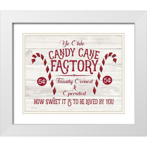 Candy Cane Factory White Modern Wood Framed Art Print with Double Matting by Moulton, Jo
