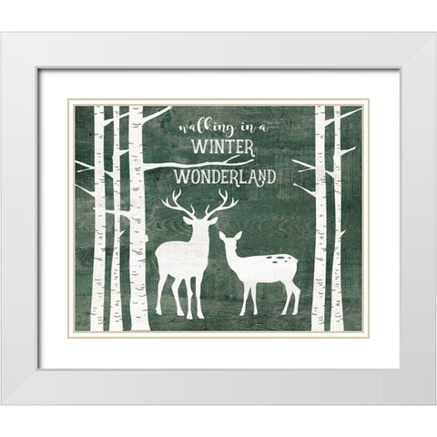 Winter Wonderland White Modern Wood Framed Art Print with Double Matting by Moulton, Jo