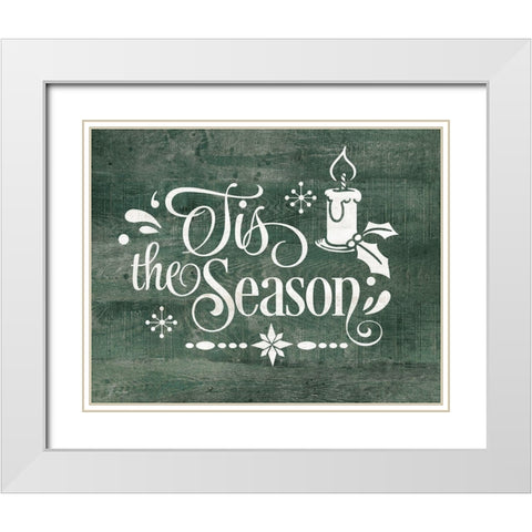 Tis the Season White Modern Wood Framed Art Print with Double Matting by Moulton, Jo
