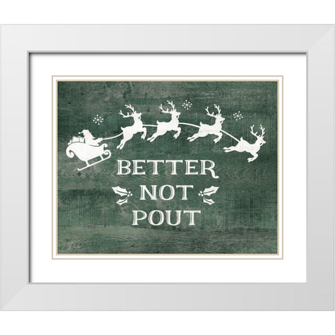 Better Not Pout White Modern Wood Framed Art Print with Double Matting by Moulton, Jo