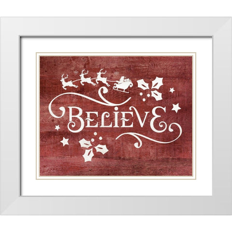 Believe White Modern Wood Framed Art Print with Double Matting by Moulton, Jo