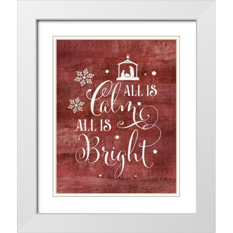 All Is Calm White Modern Wood Framed Art Print with Double Matting by Moulton, Jo