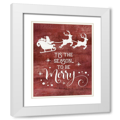 Season to be Merry White Modern Wood Framed Art Print with Double Matting by Moulton, Jo