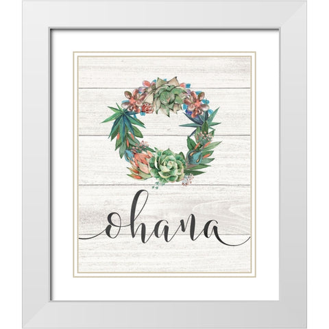 Ohana White Modern Wood Framed Art Print with Double Matting by Moulton, Jo