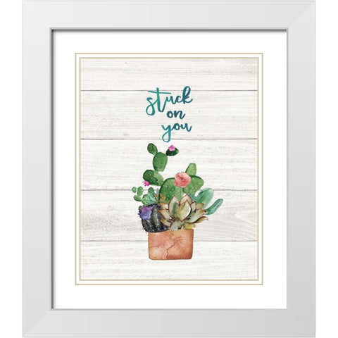 Stuck on You White Modern Wood Framed Art Print with Double Matting by Moulton, Jo