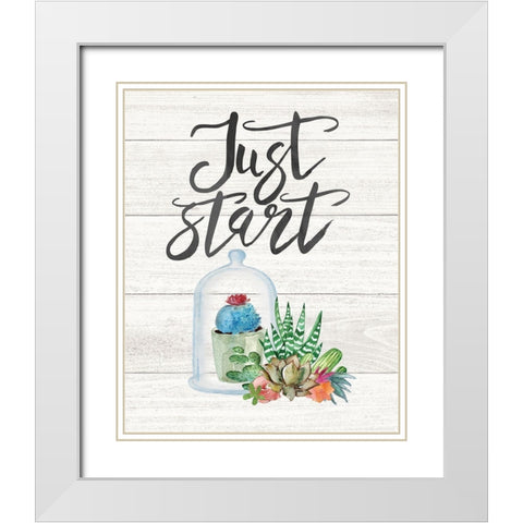 Just Start White Modern Wood Framed Art Print with Double Matting by Moulton, Jo