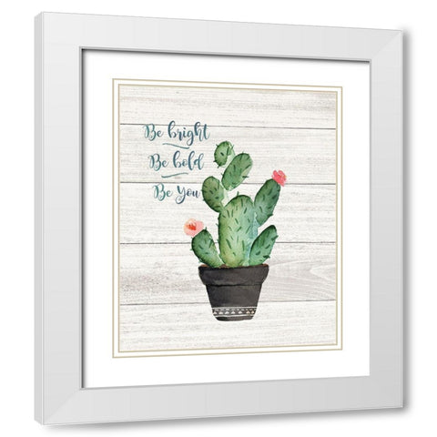 Be Bright White Modern Wood Framed Art Print with Double Matting by Moulton, Jo