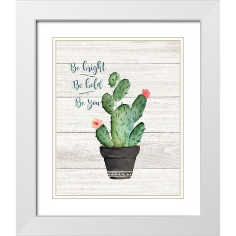 Be Bright White Modern Wood Framed Art Print with Double Matting by Moulton, Jo