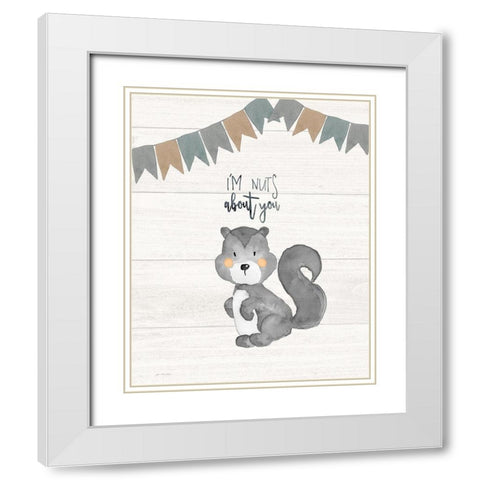 Im Nuts White Modern Wood Framed Art Print with Double Matting by Moulton, Jo