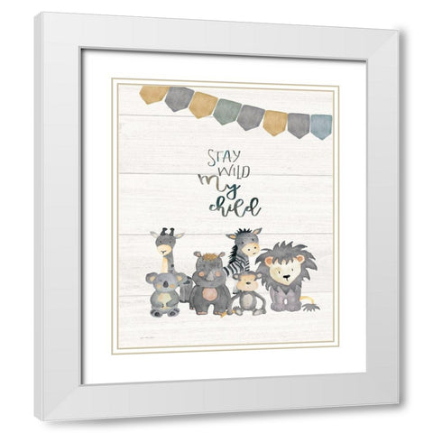 Stay Wild White Modern Wood Framed Art Print with Double Matting by Moulton, Jo