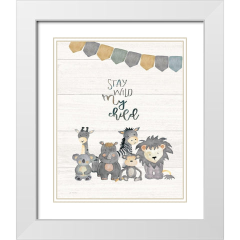 Stay Wild White Modern Wood Framed Art Print with Double Matting by Moulton, Jo