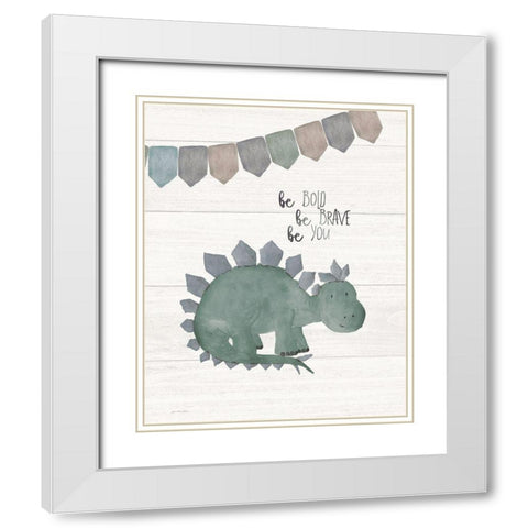 Be Bold White Modern Wood Framed Art Print with Double Matting by Moulton, Jo