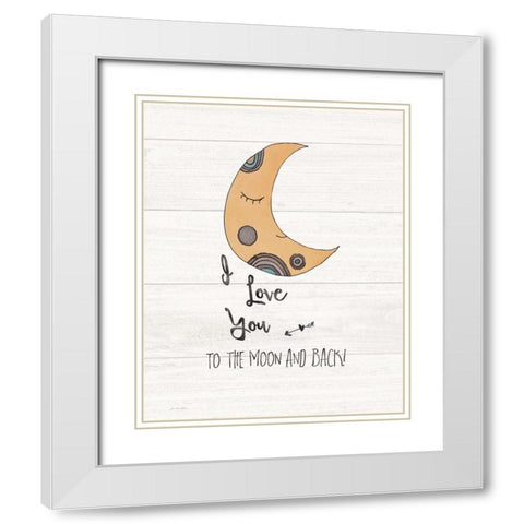 To the Moon White Modern Wood Framed Art Print with Double Matting by Moulton, Jo