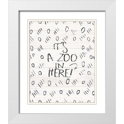 Its a Zoo White Modern Wood Framed Art Print with Double Matting by Moulton, Jo