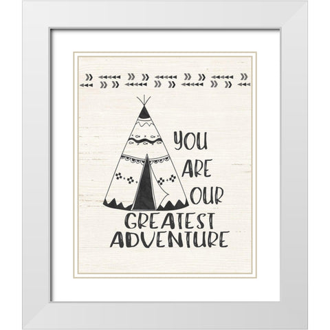 Greatest Adventure White Modern Wood Framed Art Print with Double Matting by Moulton, Jo