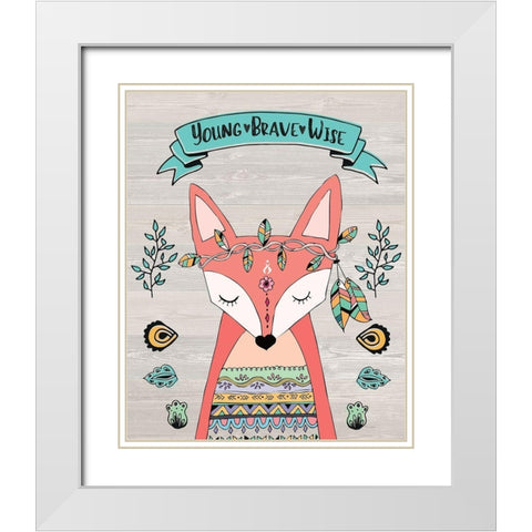 Young Brave Wise White Modern Wood Framed Art Print with Double Matting by Moulton, Jo