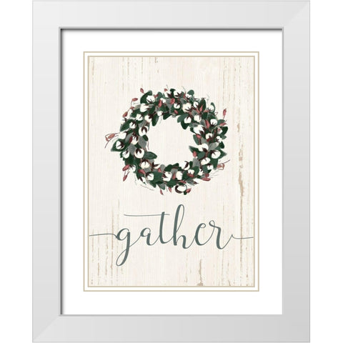 Gather White Modern Wood Framed Art Print with Double Matting by Moulton, Jo