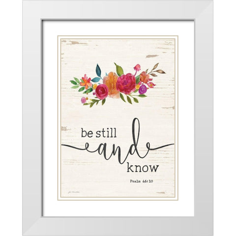 Be Still White Modern Wood Framed Art Print with Double Matting by Moulton, Jo