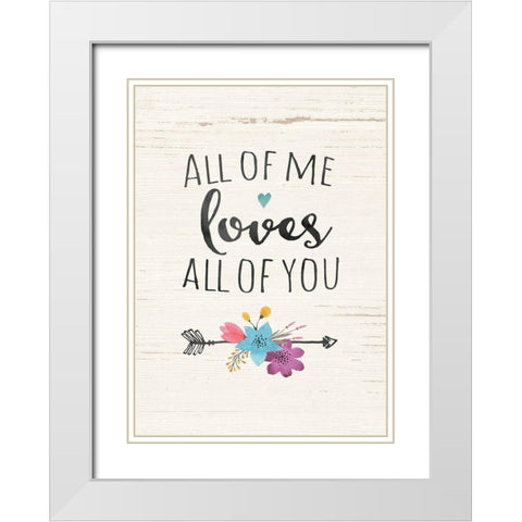 All of Me White Modern Wood Framed Art Print with Double Matting by Moulton, Jo