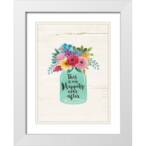 Our Happily Ever After White Modern Wood Framed Art Print with Double Matting by Moulton, Jo