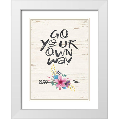 Go Your Own Way White Modern Wood Framed Art Print with Double Matting by Moulton, Jo