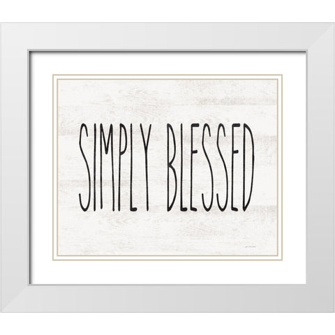 Simply Blessed White Modern Wood Framed Art Print with Double Matting by Moulton, Jo