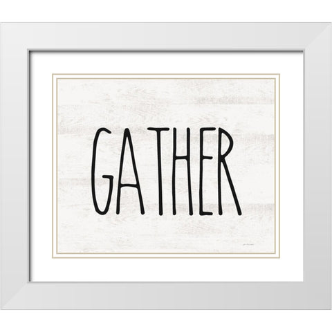 Gather White Modern Wood Framed Art Print with Double Matting by Moulton, Jo