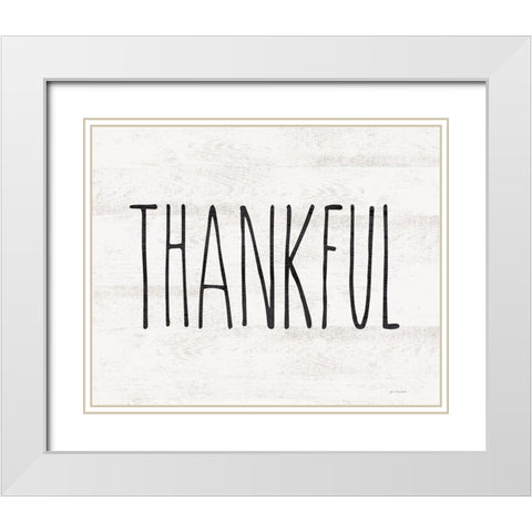 Thankful White Modern Wood Framed Art Print with Double Matting by Moulton, Jo