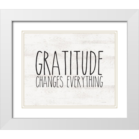 Gratitude White Modern Wood Framed Art Print with Double Matting by Moulton, Jo