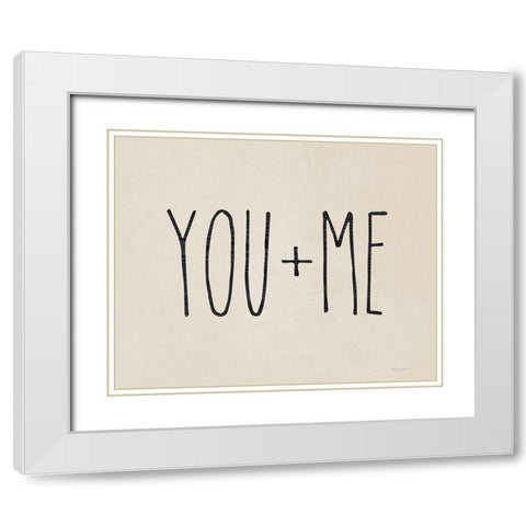 You + Me White Modern Wood Framed Art Print with Double Matting by Moulton, Jo