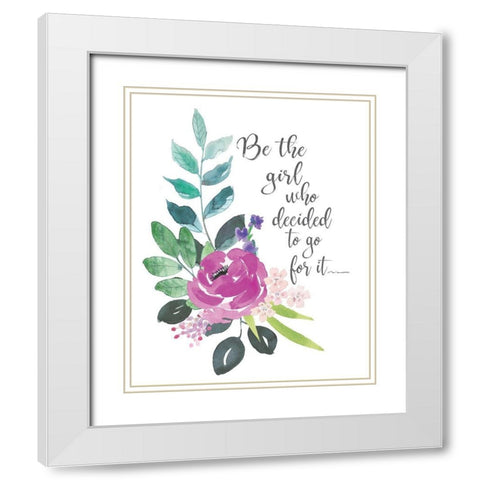 Go For It White Modern Wood Framed Art Print with Double Matting by Moulton, Jo