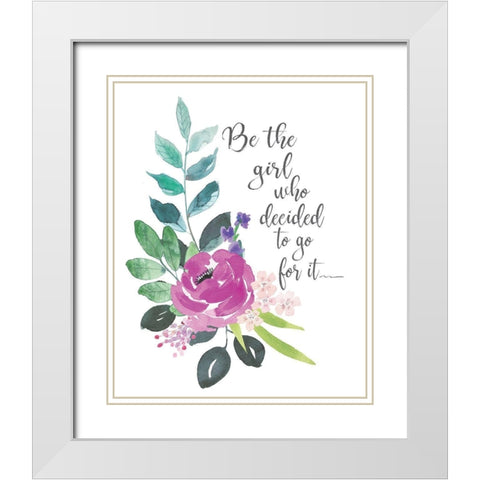 Go For It White Modern Wood Framed Art Print with Double Matting by Moulton, Jo