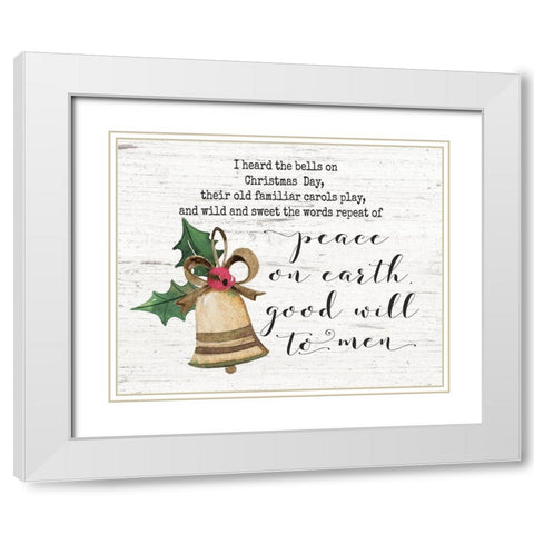 Peace White Modern Wood Framed Art Print with Double Matting by Moulton, Jo