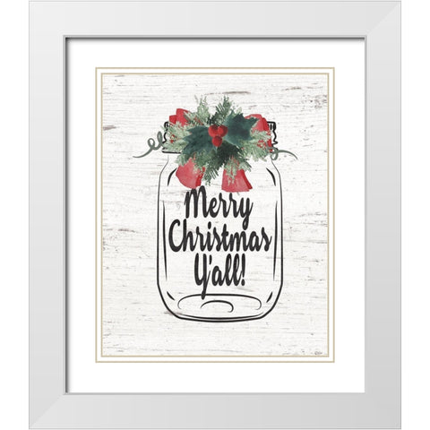 Yall Jar White Modern Wood Framed Art Print with Double Matting by Moulton, Jo
