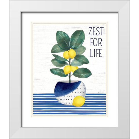 Zest for Life White Modern Wood Framed Art Print with Double Matting by Moulton, Jo