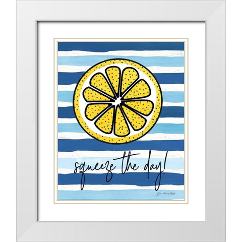 Squeeze the Day White Modern Wood Framed Art Print with Double Matting by Moulton, Jo