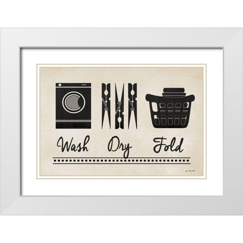Wash Dry Fold Laundry White Modern Wood Framed Art Print with Double Matting by Moulton, Jo