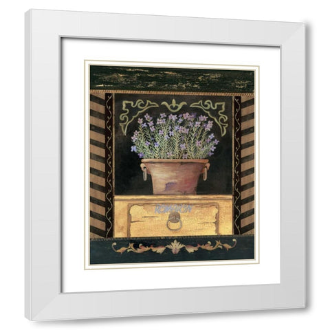 Romarin White Modern Wood Framed Art Print with Double Matting by Moulton, Jo